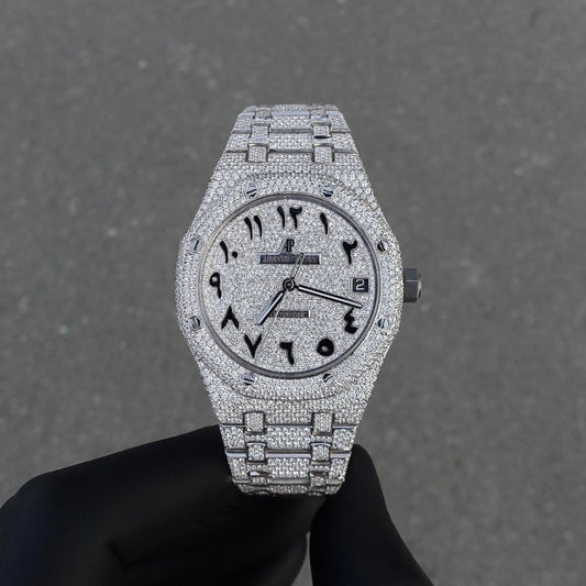 Montre Diamant 41mm - Acier Inoxydable - Cadran Arabe - Réf. 10