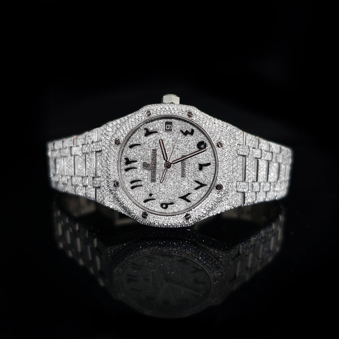 Montre Diamant 41mm - Acier Inoxydable - Cadran Arabe - Réf. 10