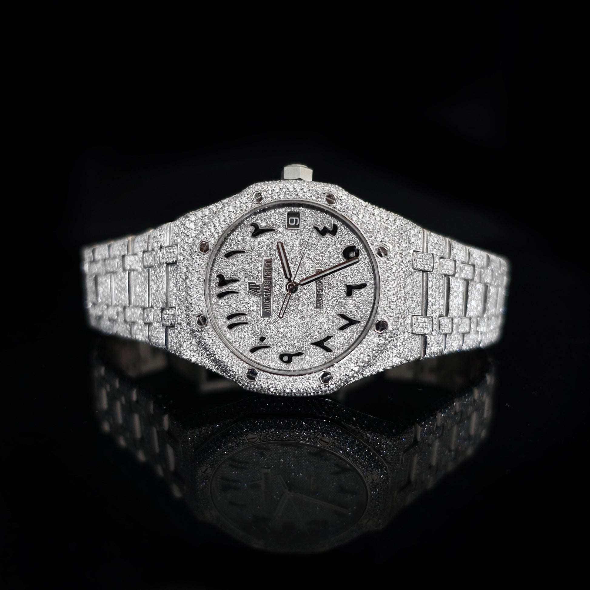 Montre Diamant 41mm - Acier Inoxydable - Cadran Arabe - Réf. 10