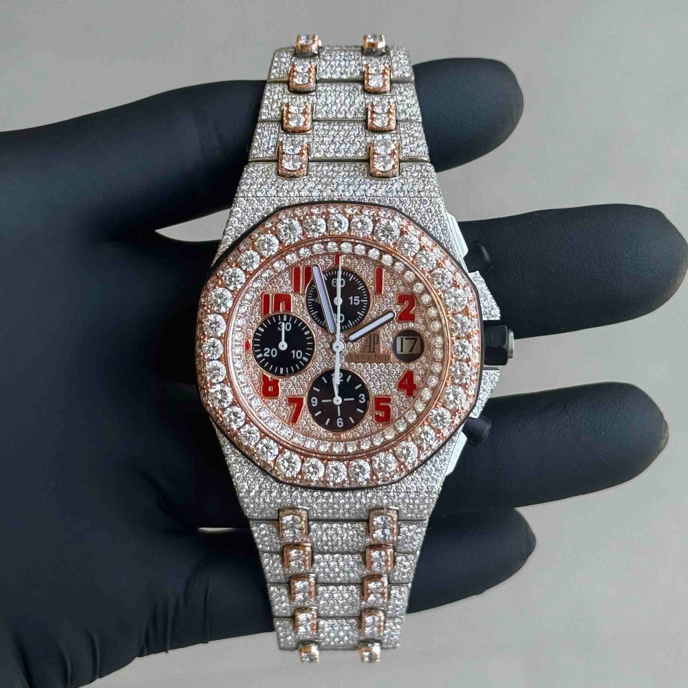 Montre Chronographe Diamant 42mm - Bicolore Or Rose