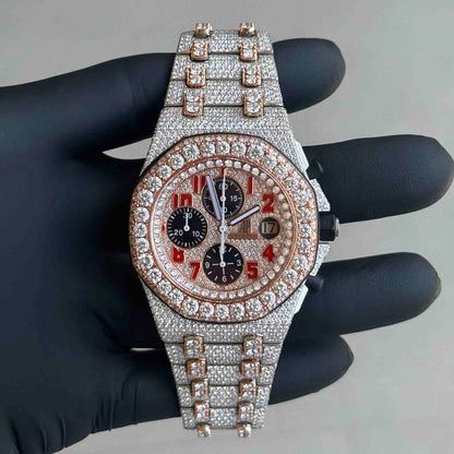 Montre Chronographe Diamant 42mm - Bicolore Or Rose