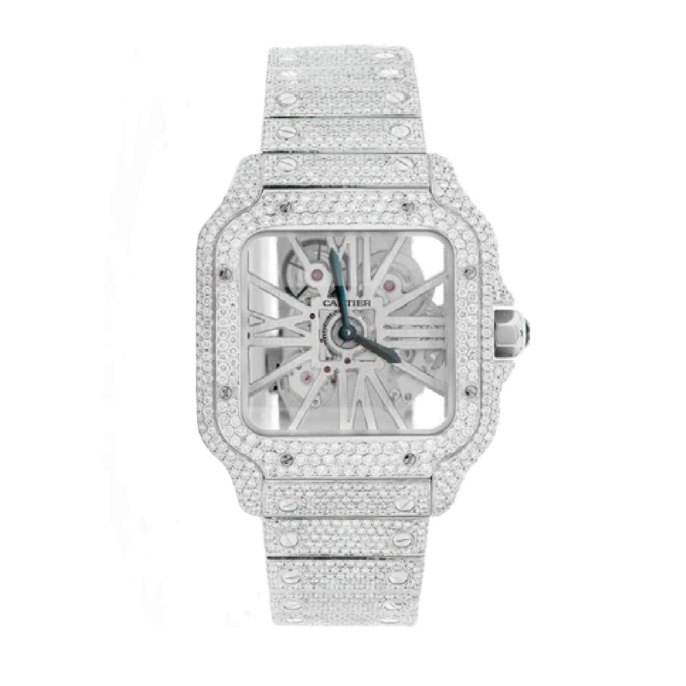 Montre Squelette Diamant 40mm - Acier Inoxydable