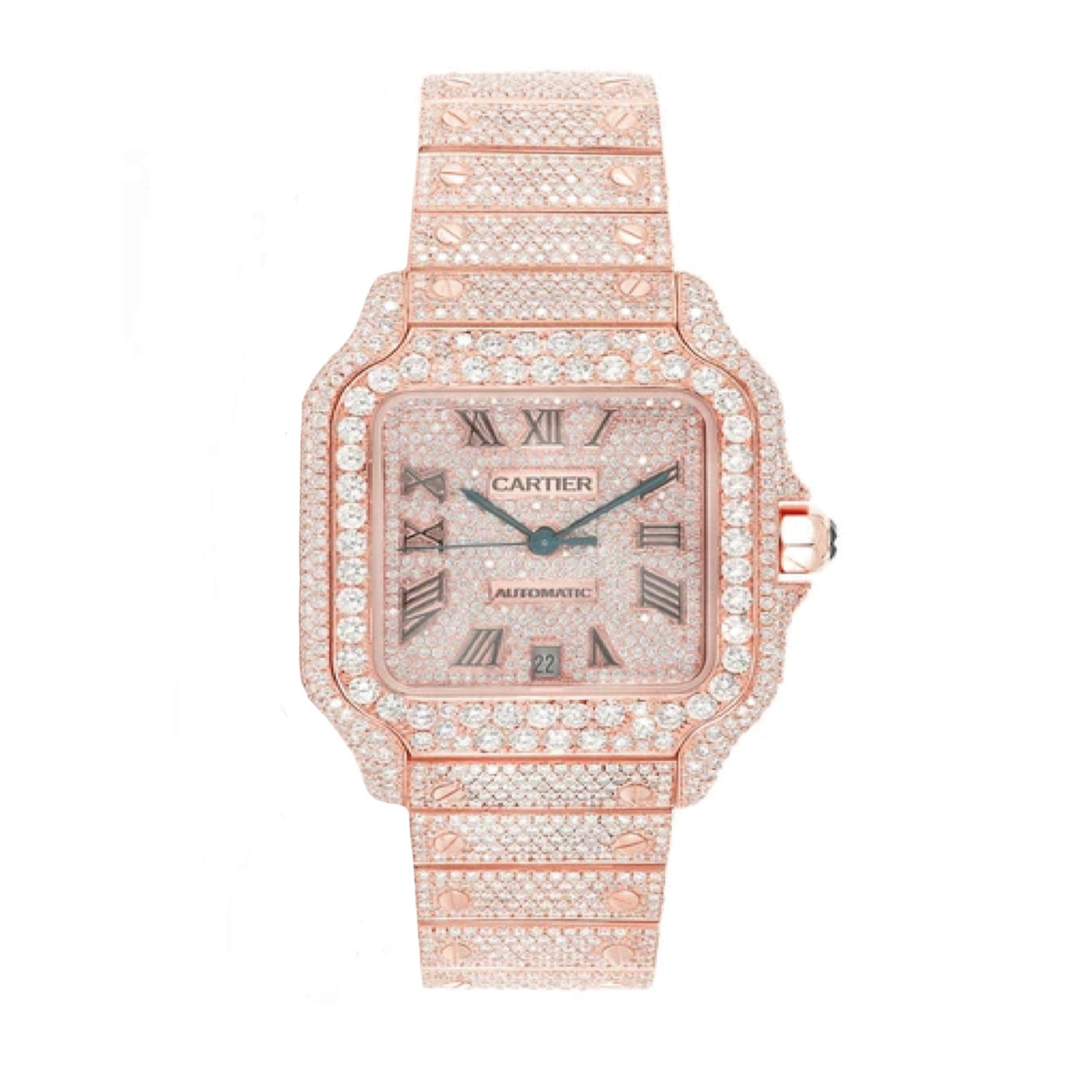 Montre Diamant 40mm - Or Rose 18k - Cadran Romain