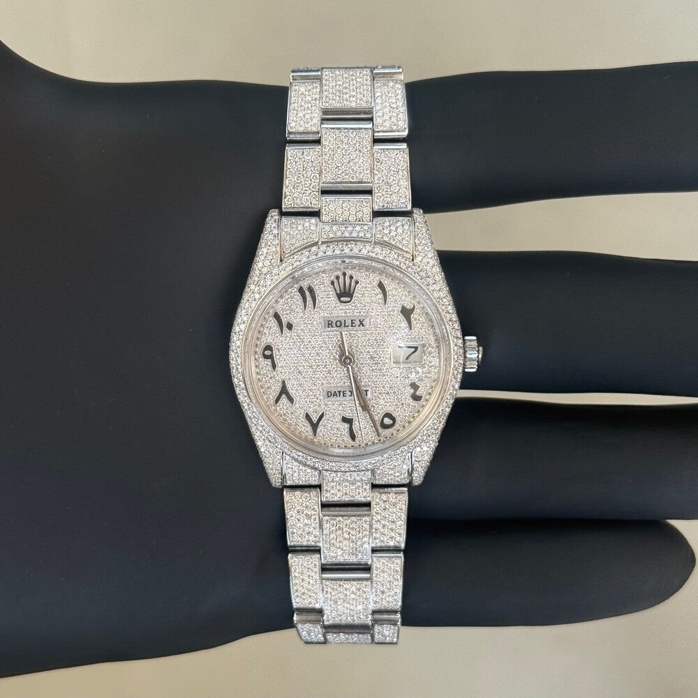 Montre Diamant 36mm - Acier Inoxydable - Cadran Arabe