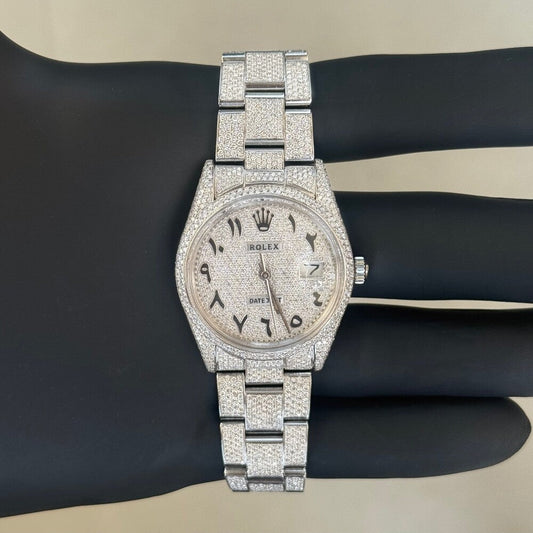 Montre Diamant 36mm - Acier Inoxydable - Cadran Arabe