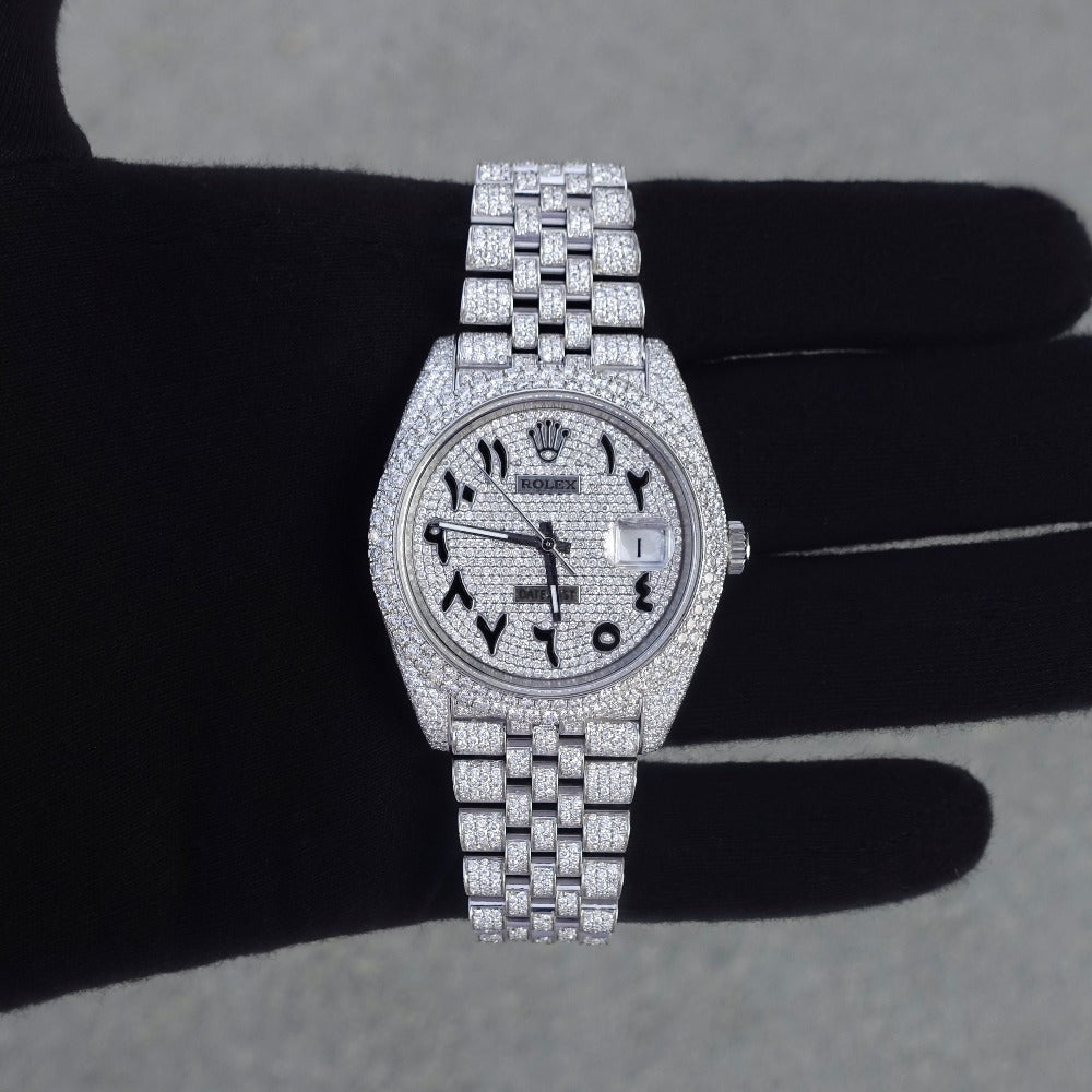Montre Diamant 41mm - Acier Inoxydable - Cadran Arabe - Réf. 04