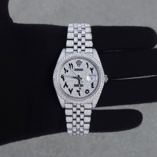 Montre Diamant 41mm - Acier Inoxydable - Cadran Arabe - Réf. 04