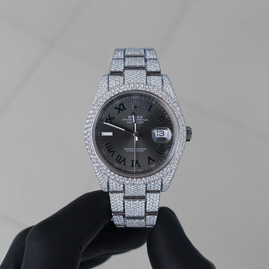 Montre Diamant 41mm - Acier Inoxydable - Cadran Ardoise