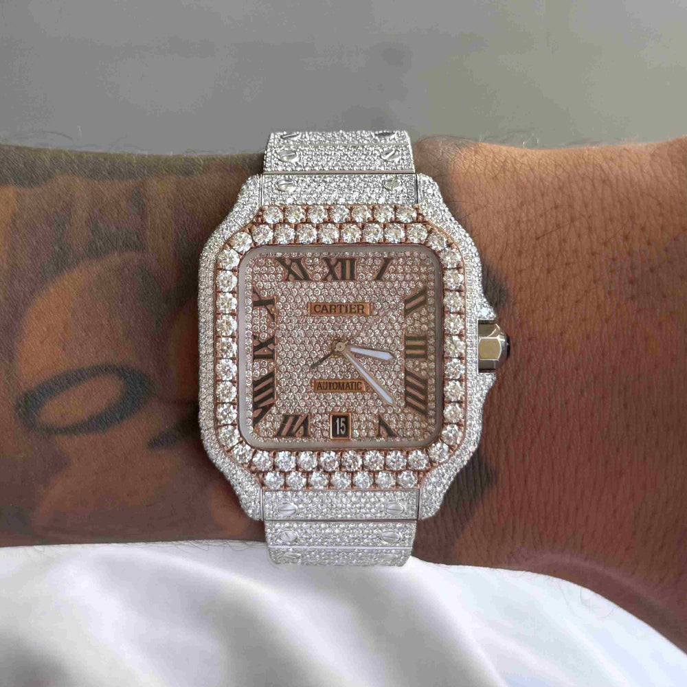 Montre Diamant 40mm - Acier & Or Rose - Cadran Romain