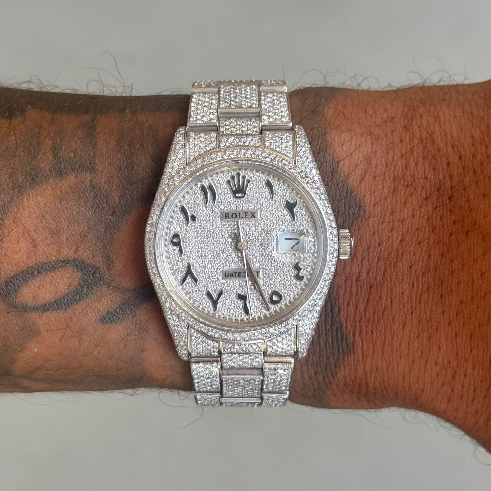 Montre Diamant 36mm - Acier Inoxydable - Cadran Arabe