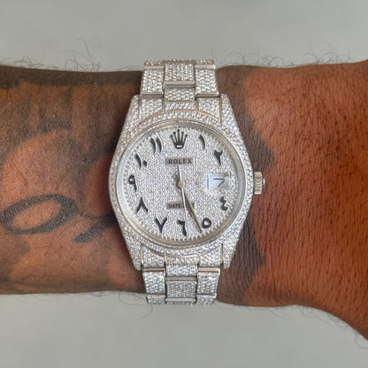 Montre Diamant 36mm - Acier Inoxydable - Cadran Arabe