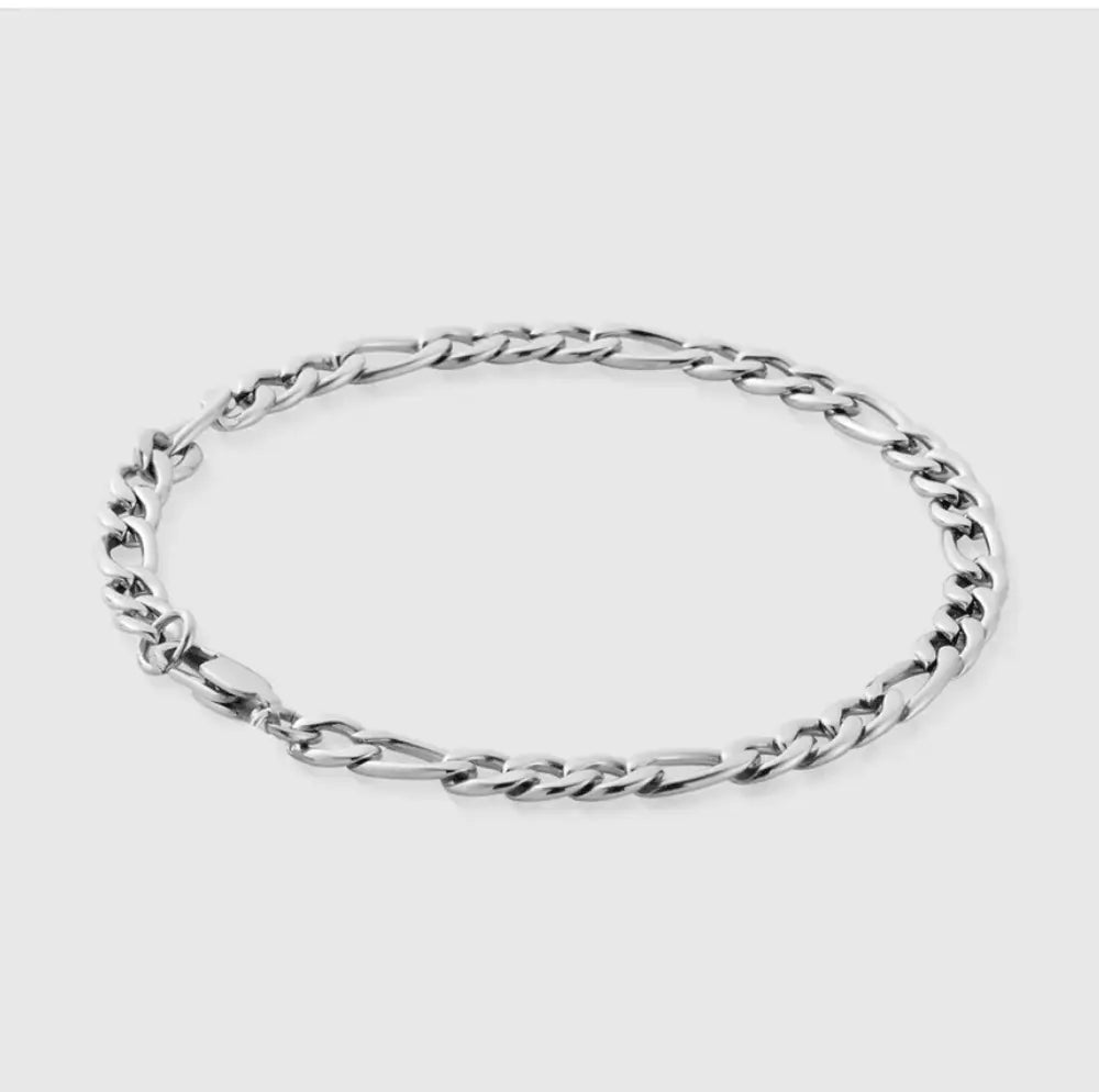 Bracelet Figaro 5mm Or Blanc