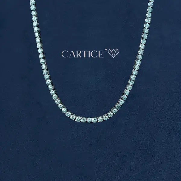 Chaîne Tennis Moissanite Bleue Or Vermeil
