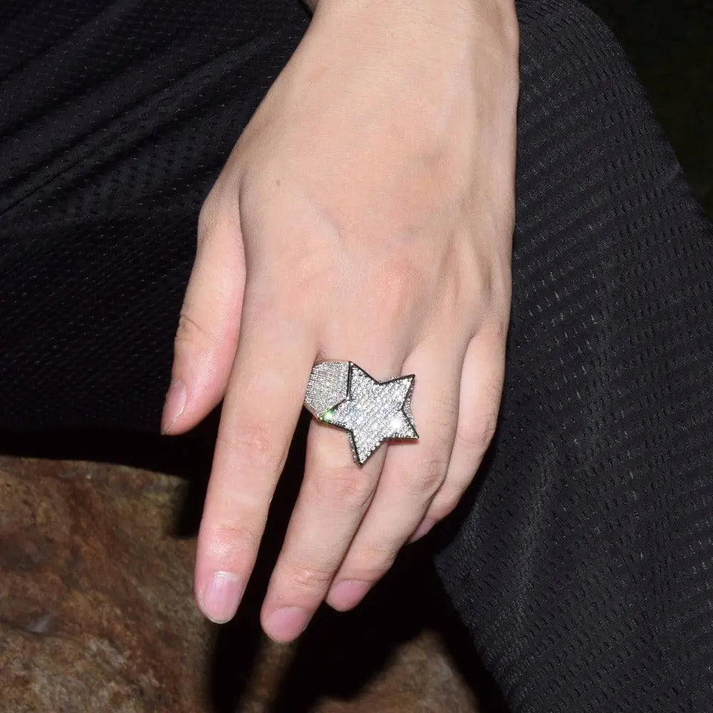 Bague Diamant Glacée Étoile