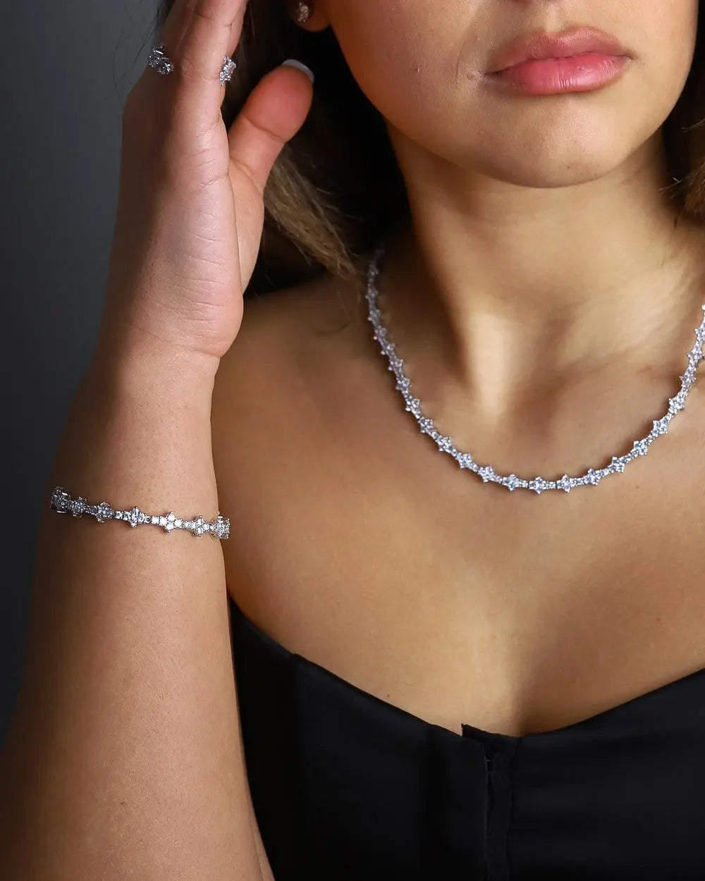 Bracelet Tennis Peigne - Or Blanc