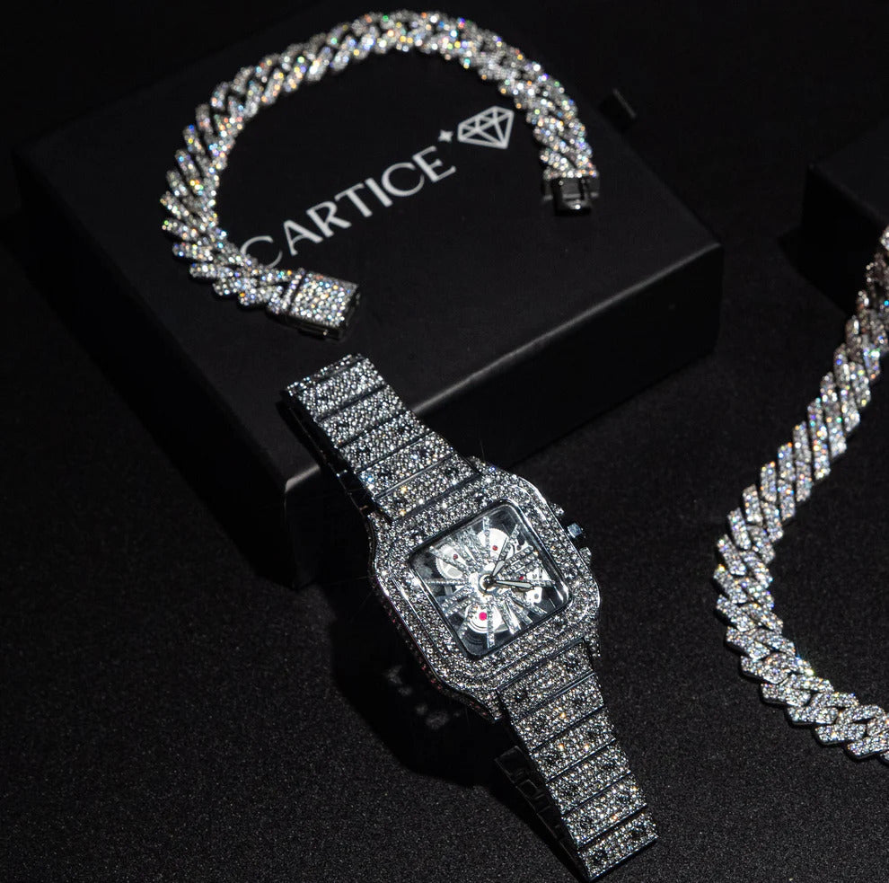 Skeleton Iced Out Montre