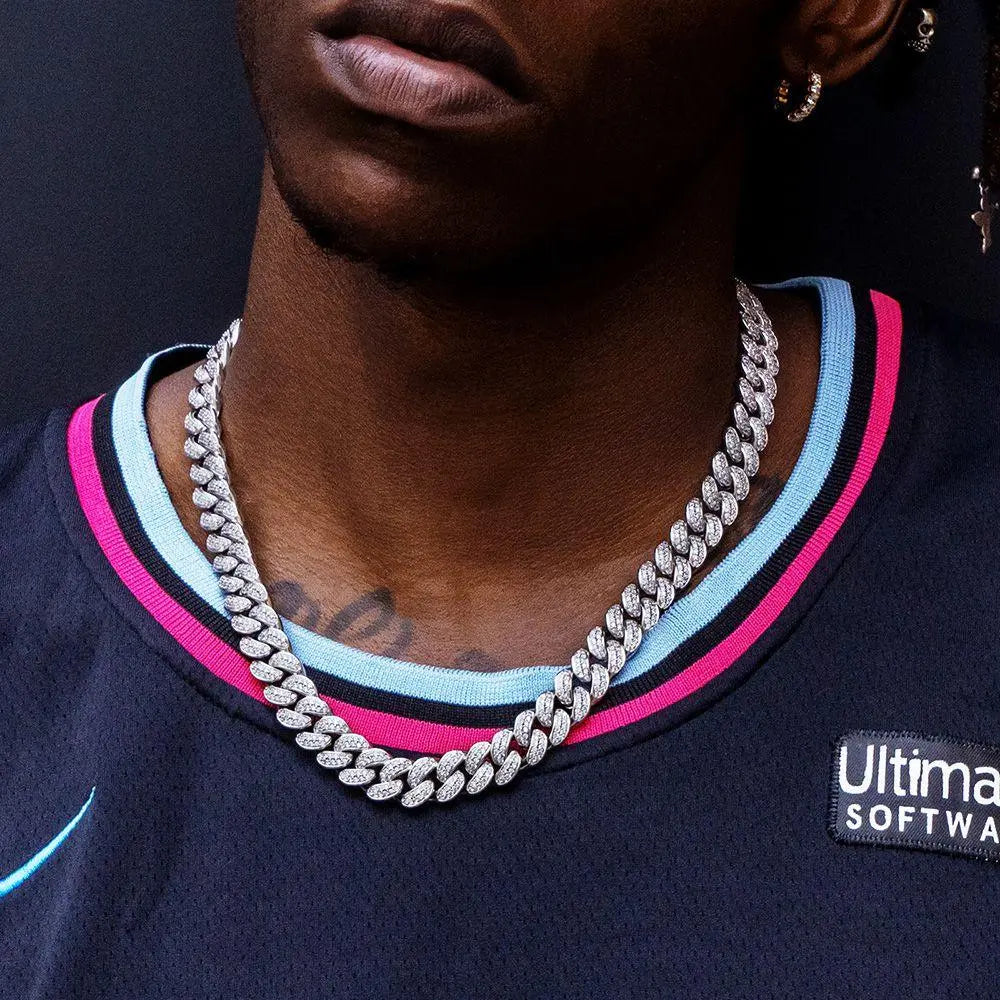 Collier Maille Cubaine 12mm Glacé