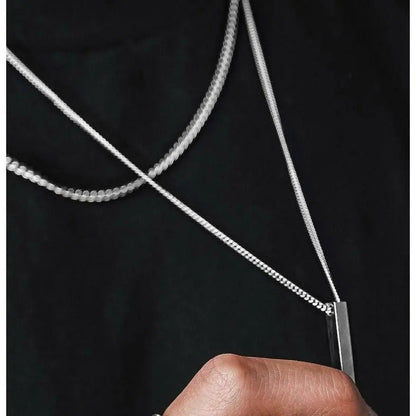 Ensemble Collier Barre - Or Blanc