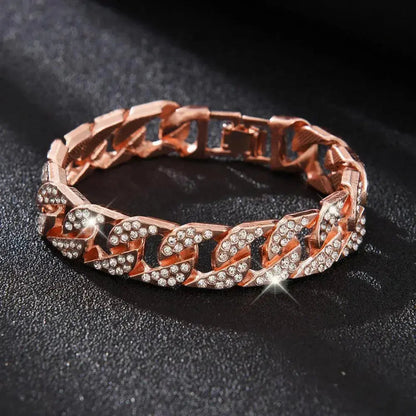 Bracelet Maille Cubaine Glacé 14MM