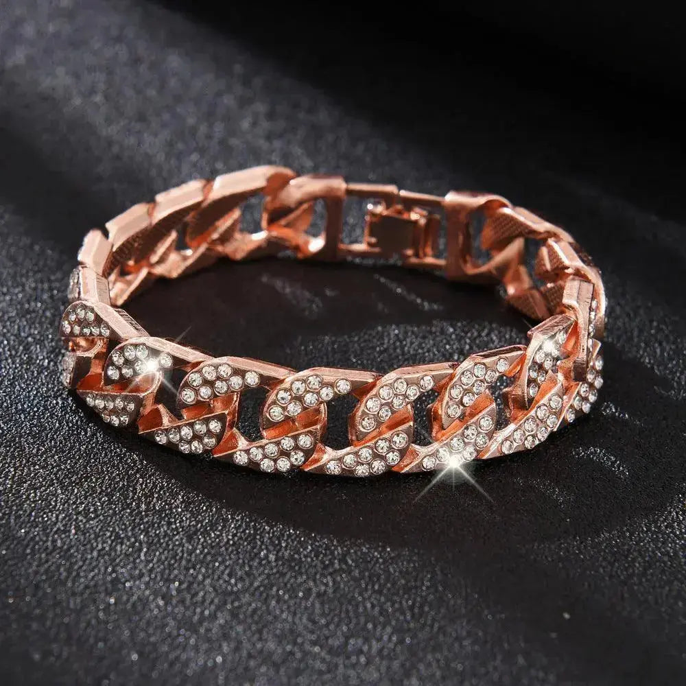 Bracelet Maille Cubaine Glacé 14MM