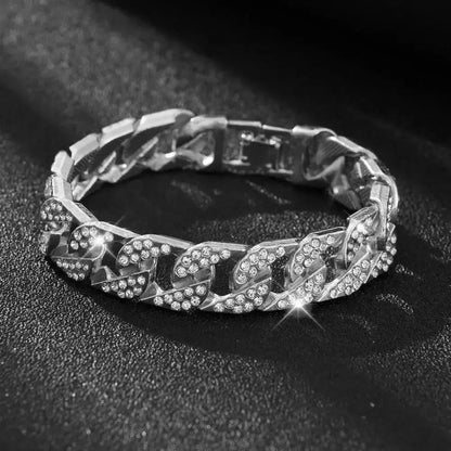 Bracelet Maille Cubaine Glacé 14MM
