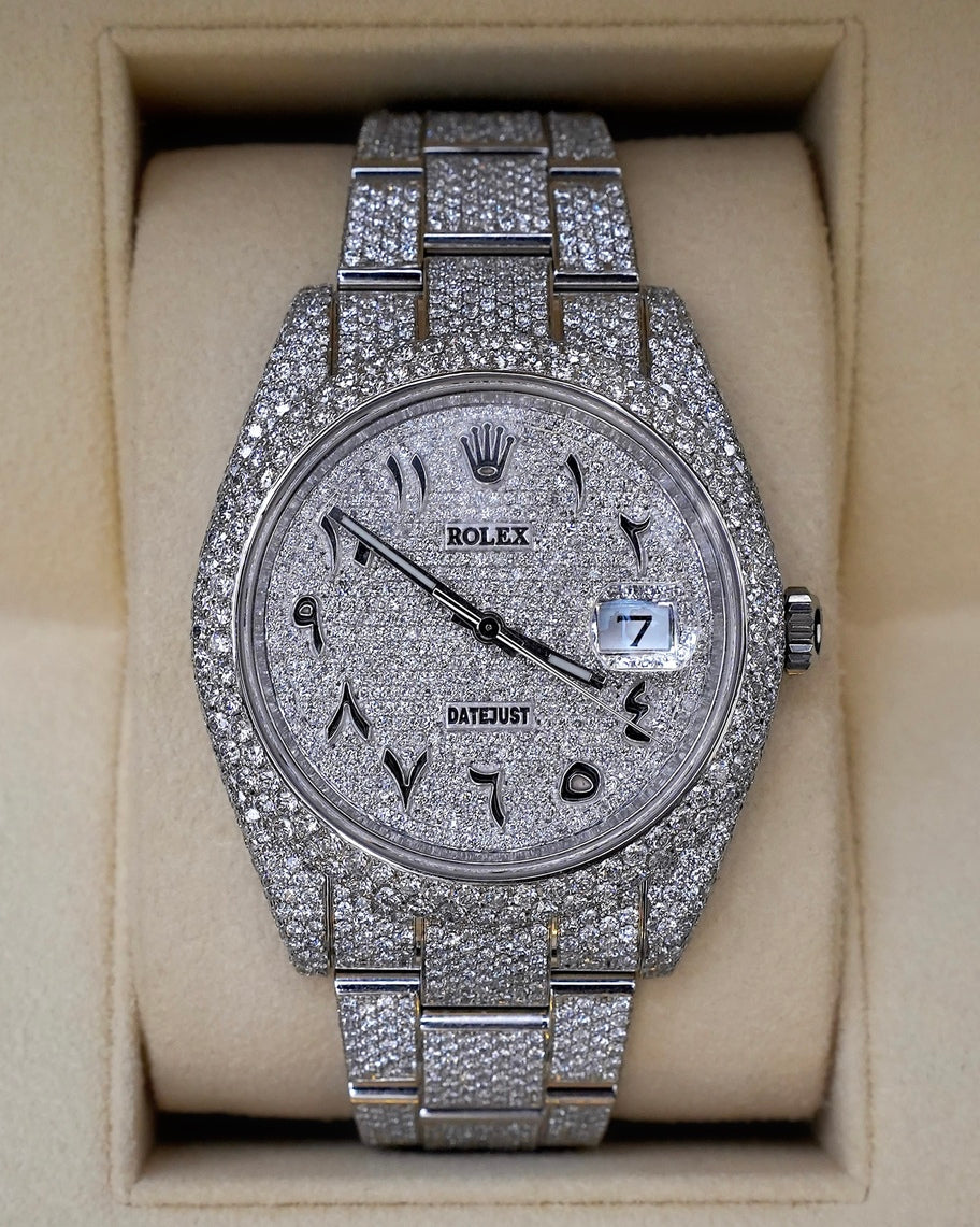 Montre Diamant 41mm - Acier Inoxydable - Cadran Arabe - Réf. 01