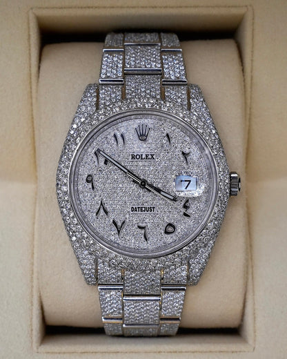 Montre Diamant 41mm - Acier Inoxydable - Cadran Arabe - Réf. 01