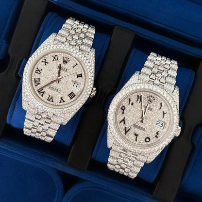 Montre Diamant 41mm - Acier Inoxydable - Cadran Arabe - Réf. 04