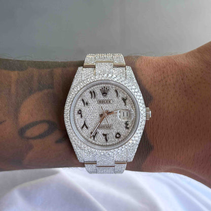 Montre Diamant 41mm - Acier Inoxydable - Cadran Arabe - Réf. 01
