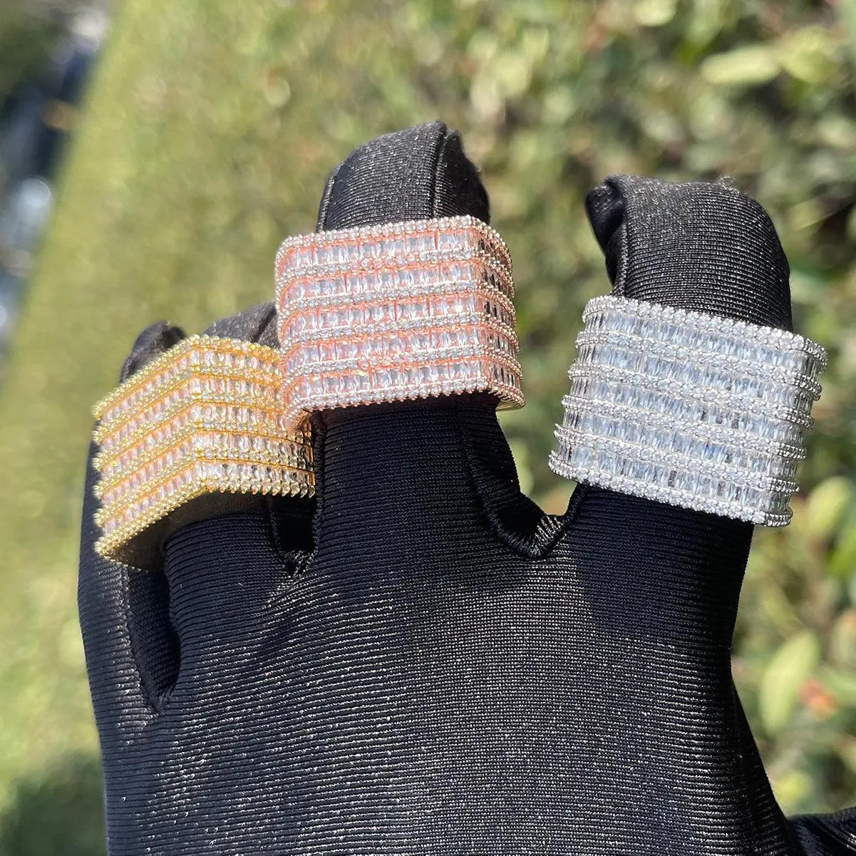 Bague à Rangs de Diamants Glacée
