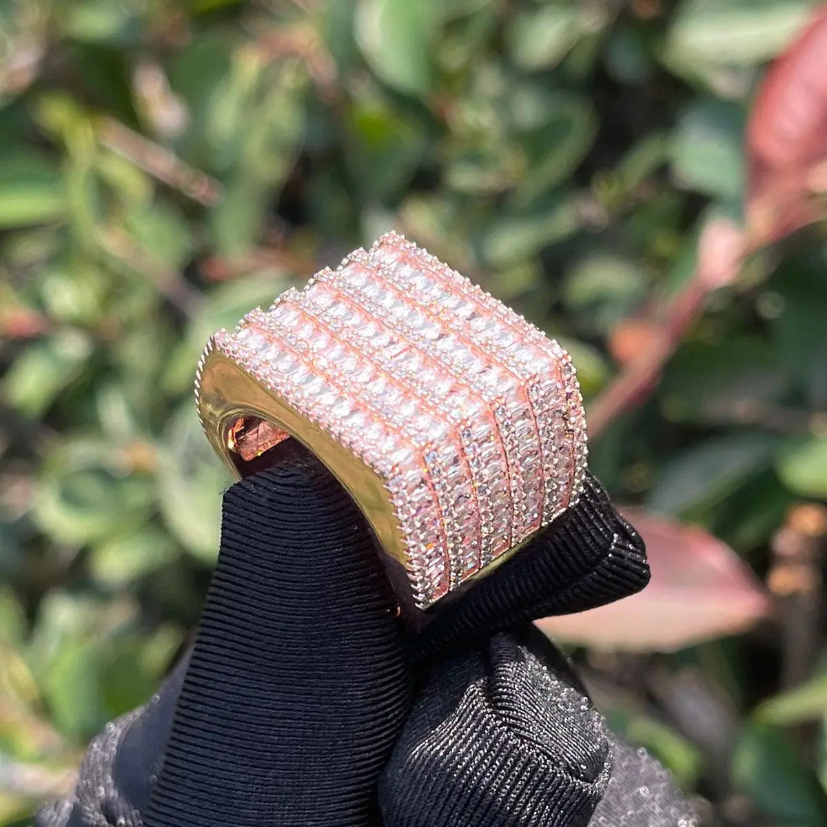 Bague à Rangs de Diamants Glacée