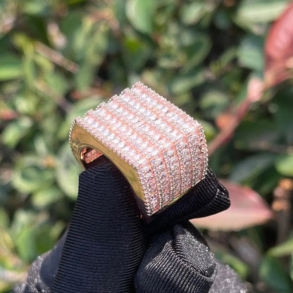 Bague à Rangs de Diamants Glacée