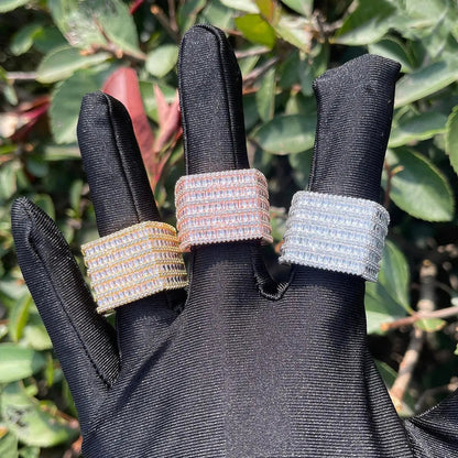 Bague à Rangs de Diamants Glacée