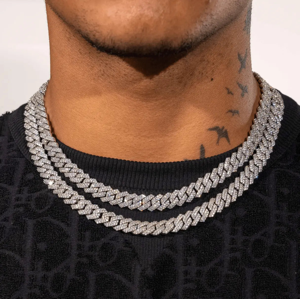 Chaîne Maille Cubaine Glacée 10mm