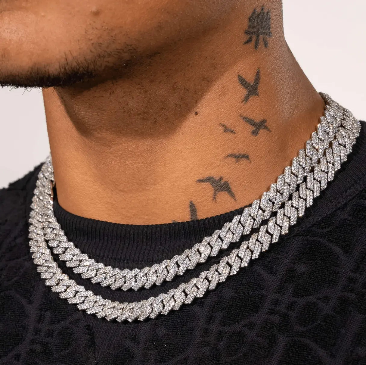 Chaîne Maille Cubaine Glacée 10mm