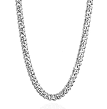 Chaîne Maille Cubaine 10MM Or Blanc