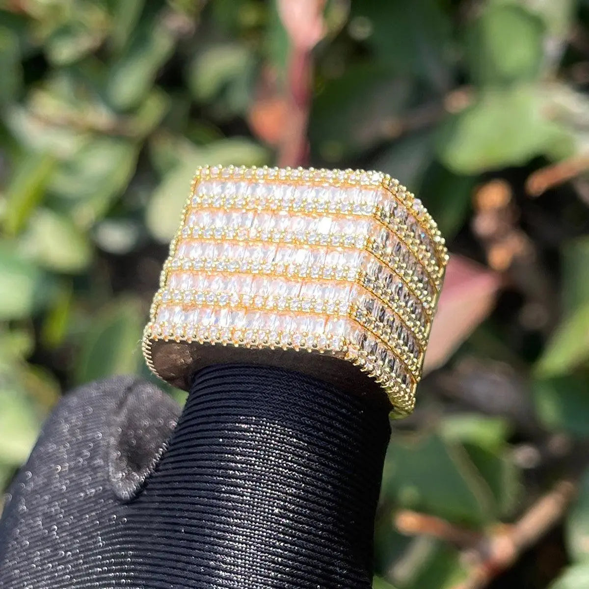 Bague à Rangs de Diamants Glacée