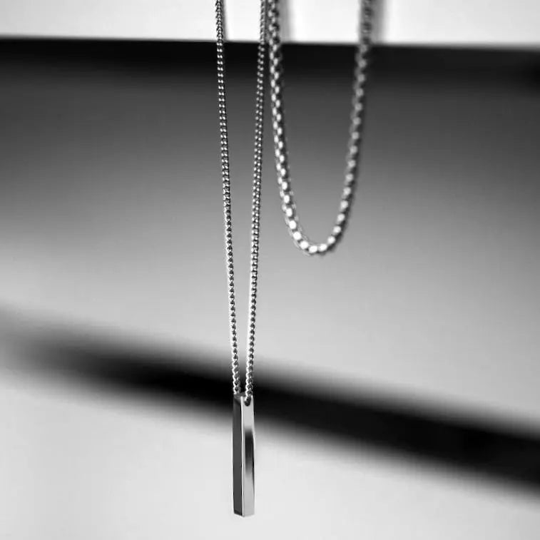 Ensemble Collier Barre - Or Blanc