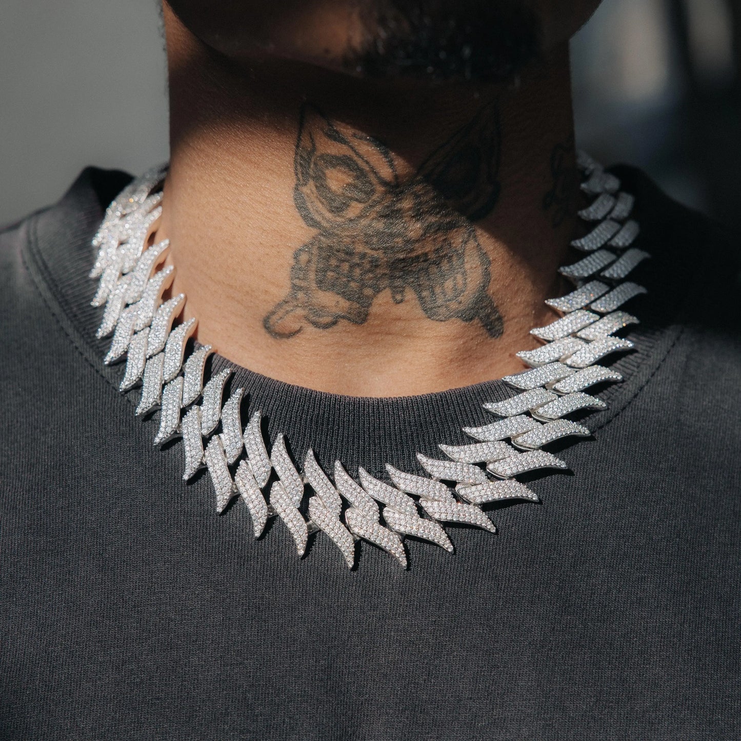 Chaîne Maille Cubaine 30mm à Pointes