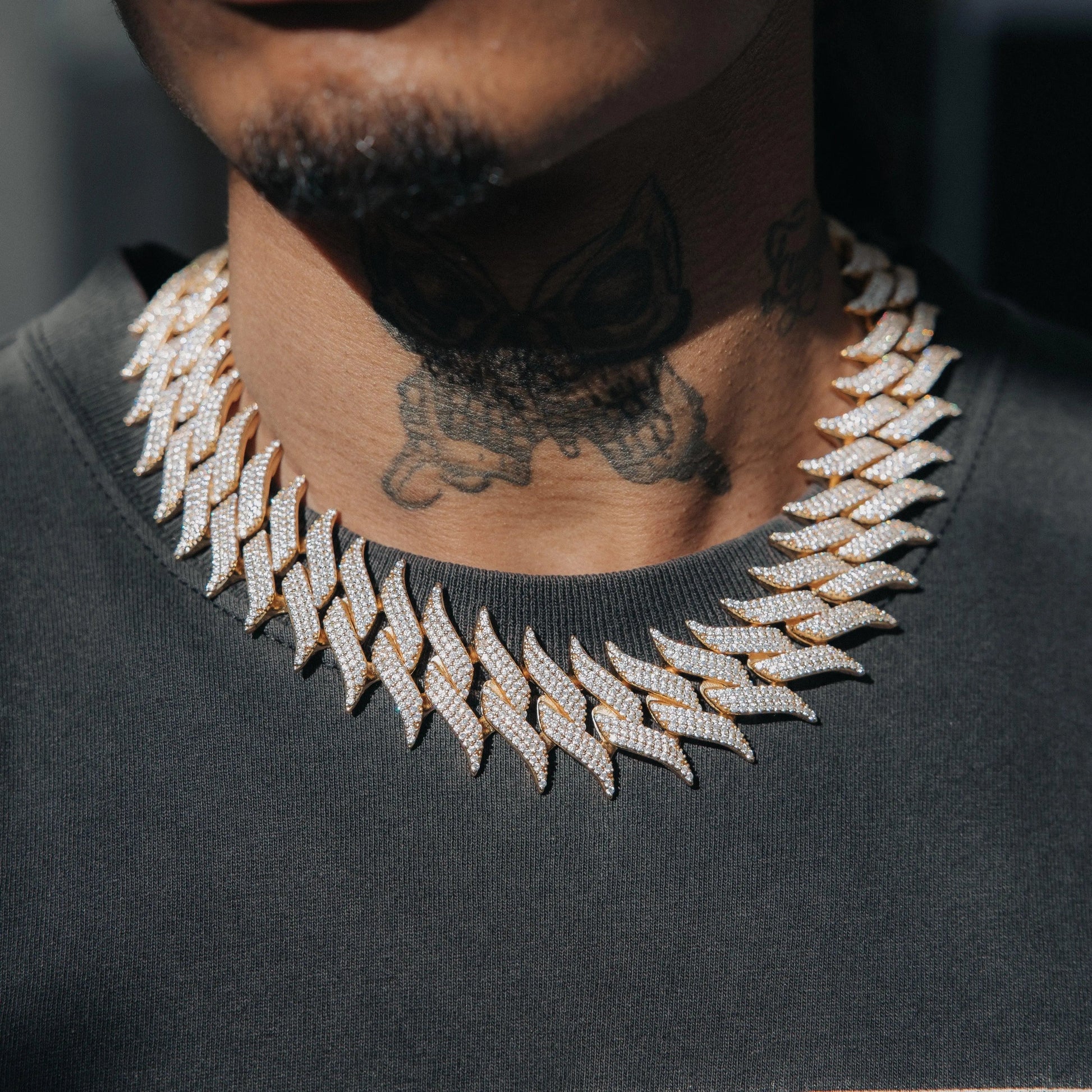 Chaîne Maille Cubaine 30mm à Pointes