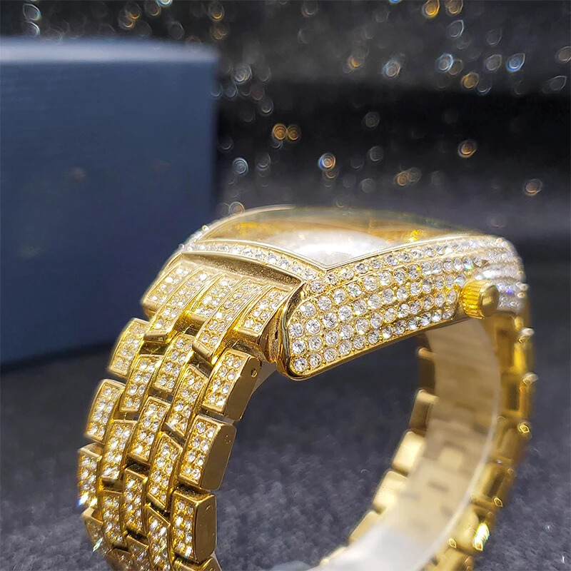 Montre Or Glacée Navette