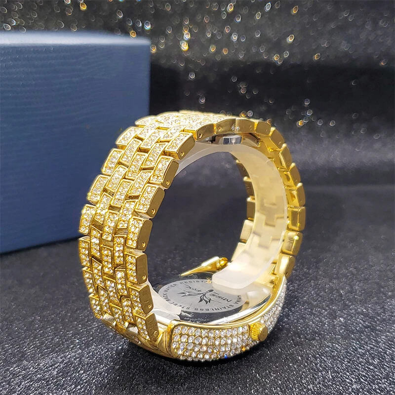 Montre Or Glacée Navette