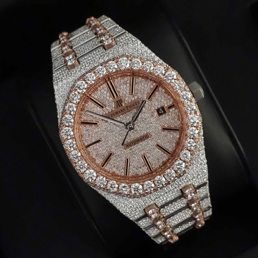 Montre Diamant 41mm - Bicolore Or Rose - Gros Diamants