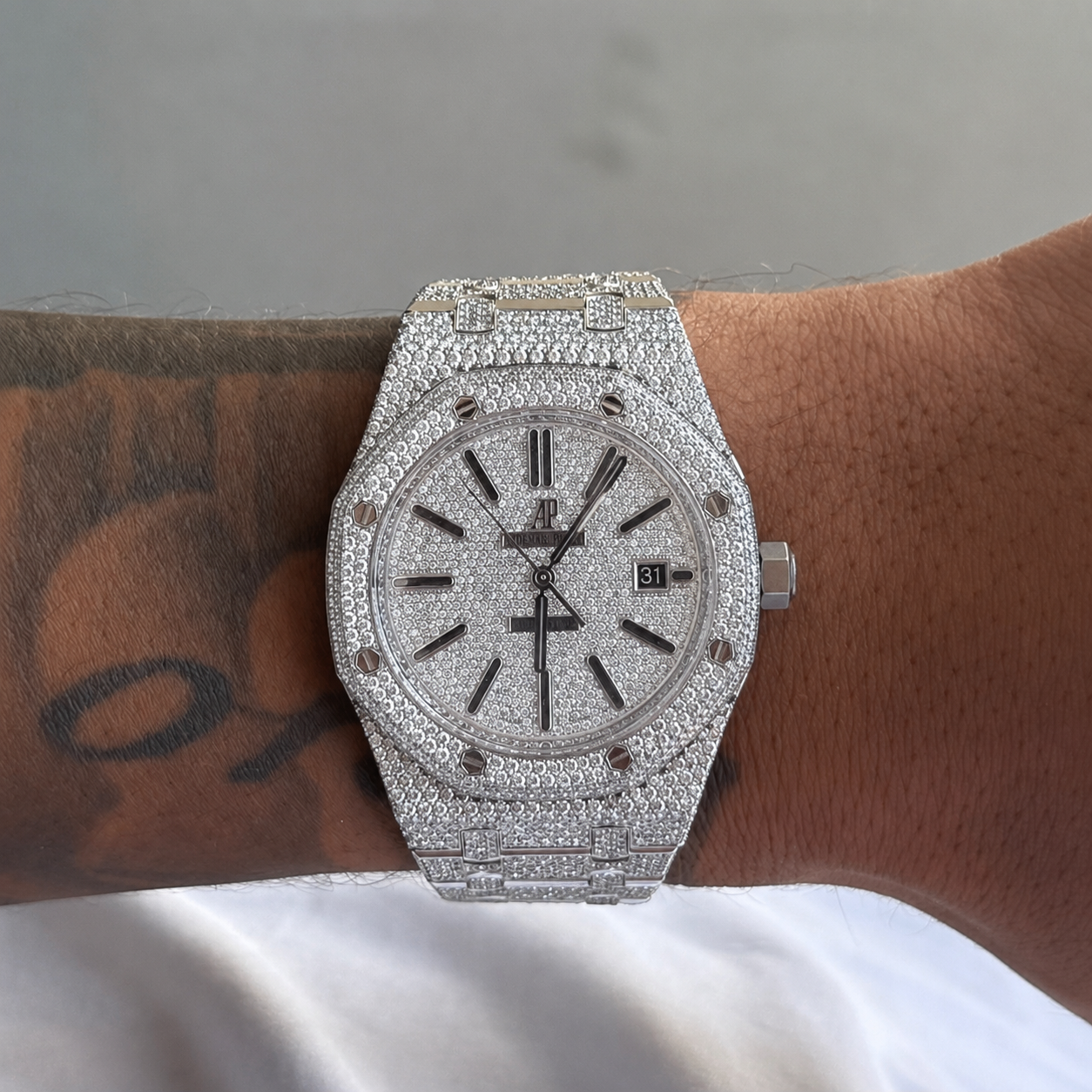 Montre Diamant 41mm - Acier Inoxydable - Cadran à Index