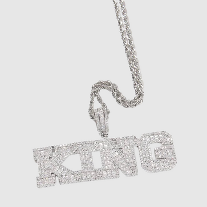 Pendentif Lettre Personnalisée Baguette VVS - Or Blanc