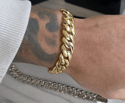 Bracelet Maille Miami à Griffes 14mm