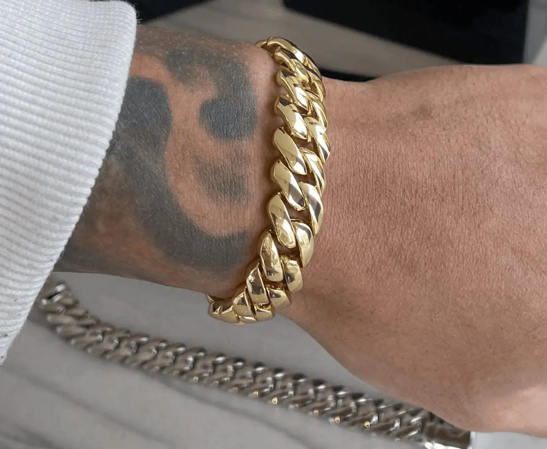 Bracelet Maille Miami à Griffes 14mm