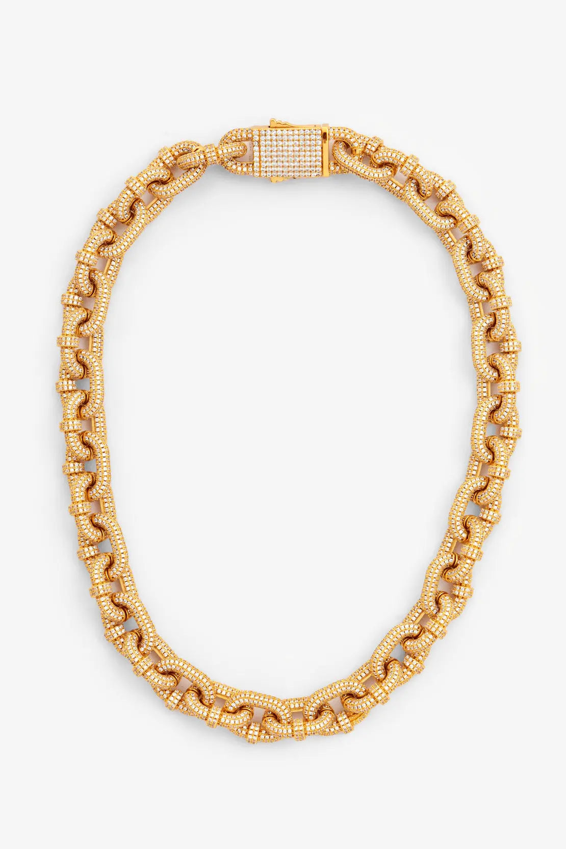 Chaîne Grosse Maille 14mm Pavée Glacée