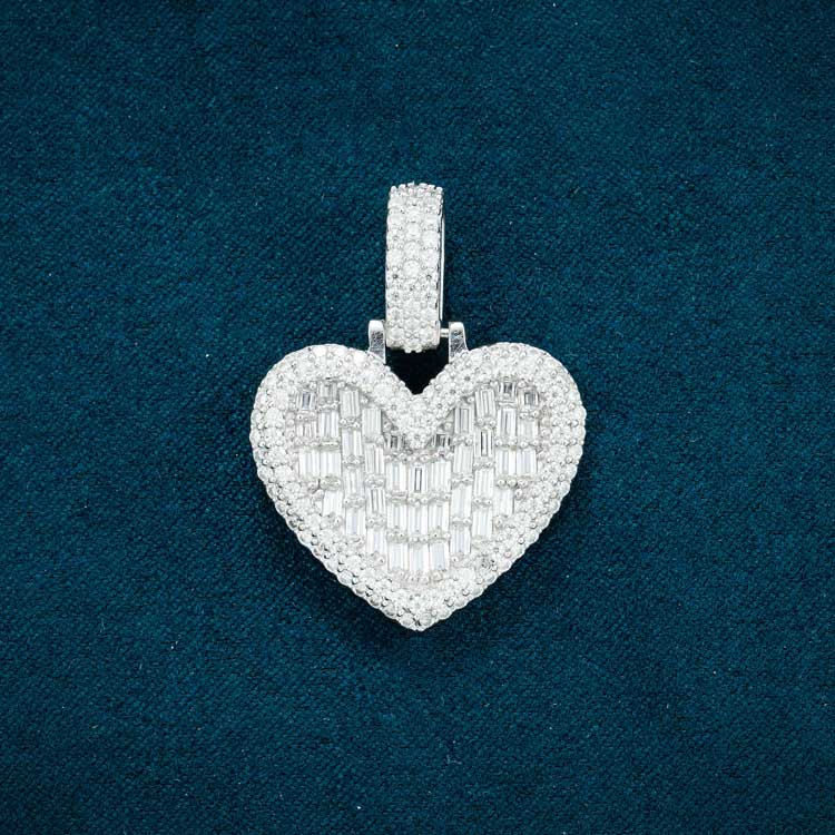 Pendentif Cœur Moissanite Or Vermeil