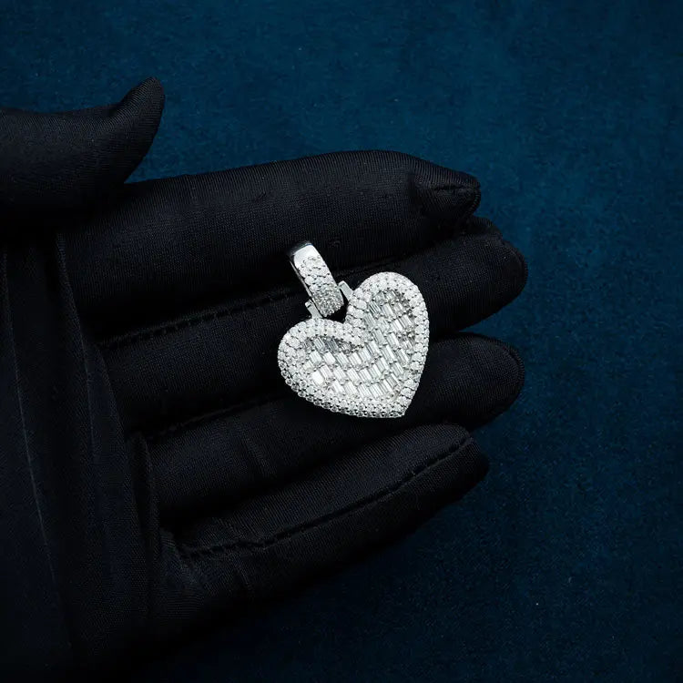 Pendentif Cœur Moissanite Or Vermeil